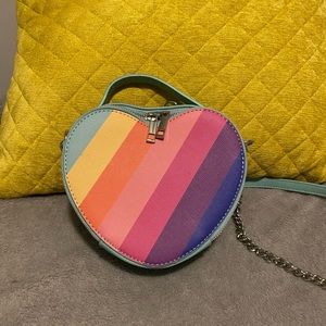 BARELY USED- Just Dreams rainbow heart crossbody purse 🌈💙